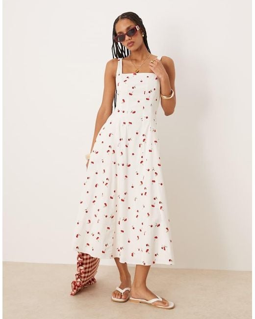 Abercrombie & Fitch Natural Flowy Midi Dress