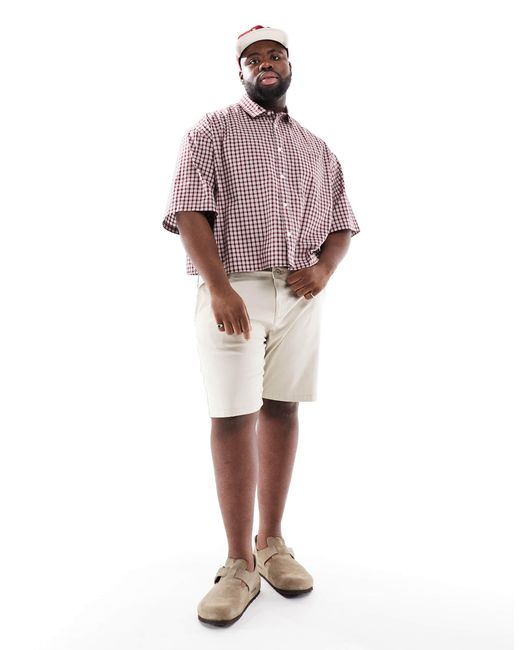 ASOS Red Cropped Oversized Shirt for men
