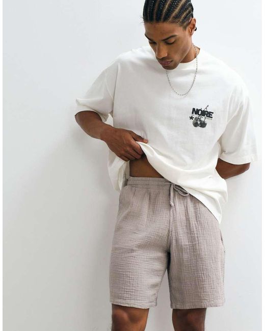 Jack & Jones White Textured Shorts for men