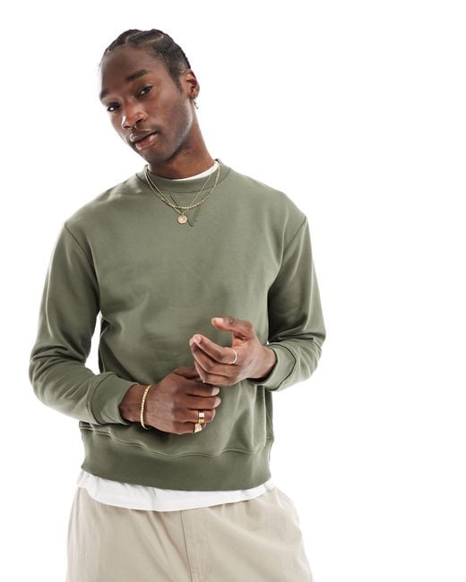 ASOS Green Heavyweight Oversized Sweatshirt for men