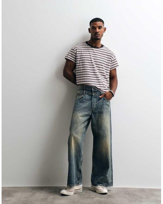 Weekday White T-shirt With Cap Sleeve Detail for men