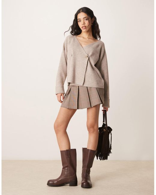 ASOS Brown Double Breasted Wrap Front Cardigan