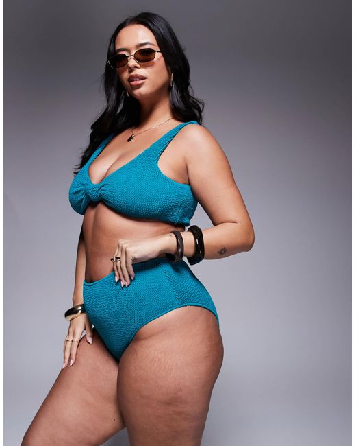 Moda Minx Blue Curve Scrunch Brazilian Bikini Bottom