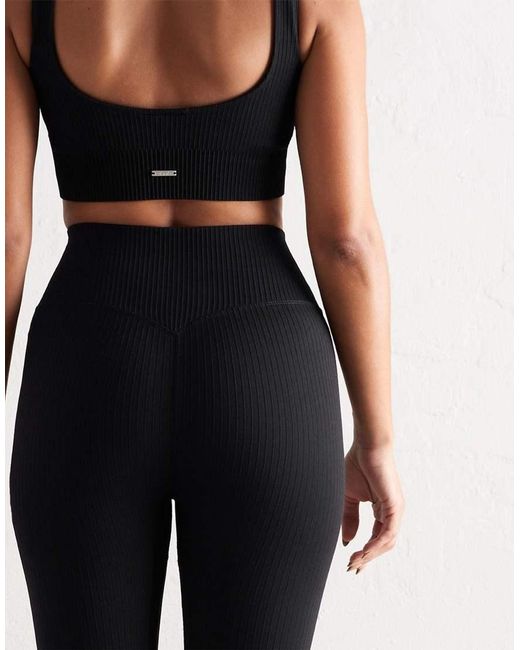 Aim'n Black Ribbed Seamless Tights