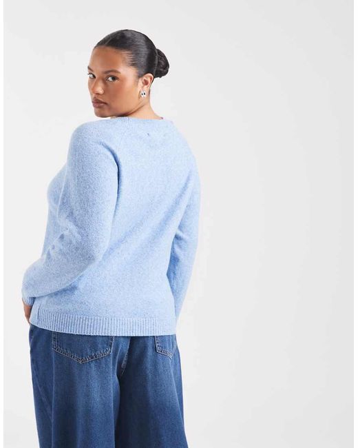 Vero Moda Blue Soft Round Neck Knitted Jumper