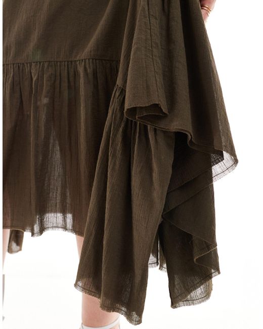 Collusion Brown Plus Western Ultimate Asymmetric Midi Skirt