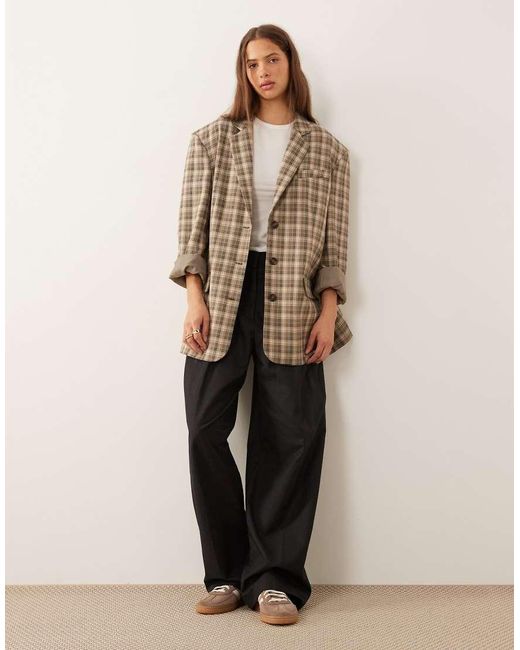 Americana A Extragrande Con Botonadura Simple Ultimate De ASOS de color Natural