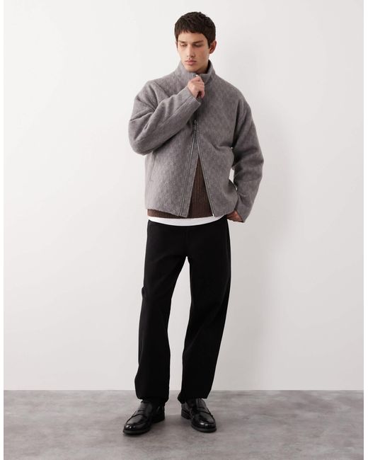 Veste oversize en laine mélangée ASOS COLLECTIVE pour homme en coloris Gray