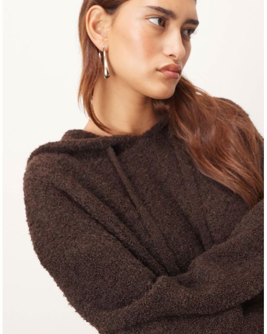 Sweat à capuche en bouclé - chocolat ARRANGE en coloris Brown