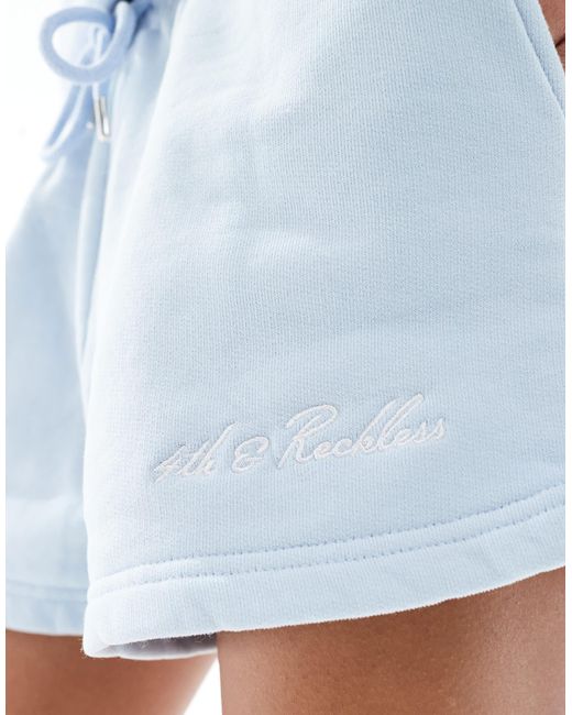 Short d'ensemble en molleton brodé 4th & Reckless en coloris Blue