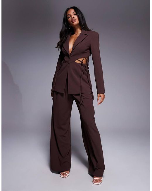 ASOS Brown Macrame Tailored Blazer Co-Ord
