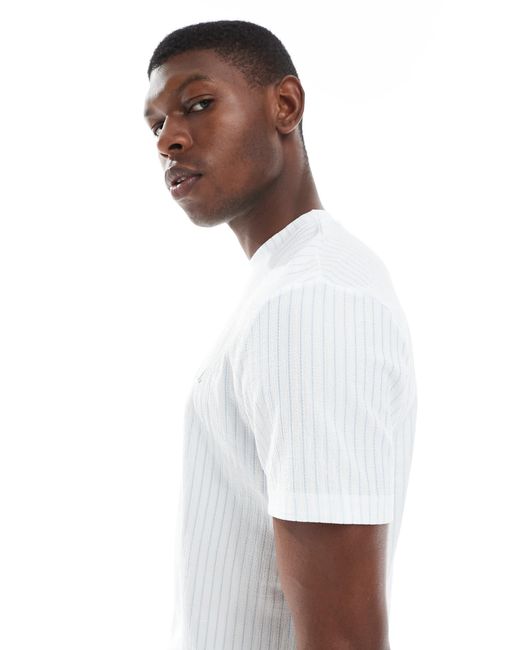 ASOS White T-shirt With Studio Embroidery for men
