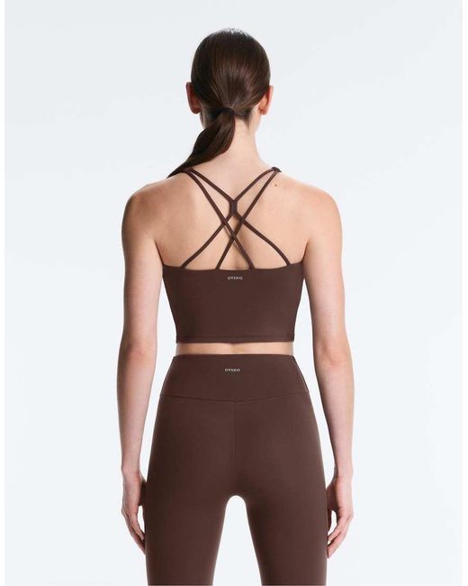Oysho Brown Comfortlux Strap Tank Top With Cups