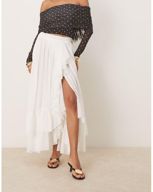 Bardot Natural Mirella Wrap Maxi Skirt