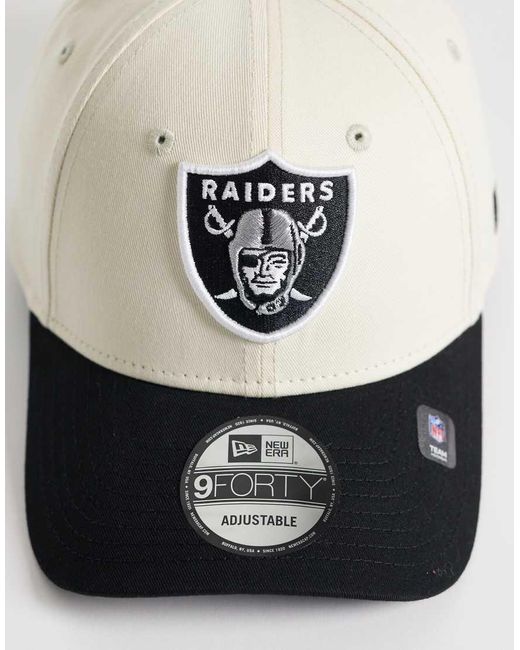 KTZ White Las Vegas Raiders 9forty Logo Cap With Contrast Peak for men