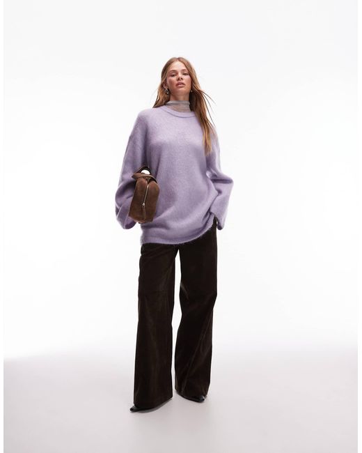 & Other Stories Purple Mohair And Wool Oversized Sweater