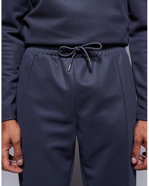 River Island Blue Smart Slim Sweatpants for men