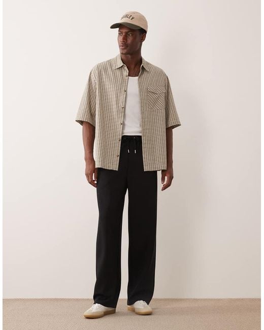 ASOS Natural Luxe Wide Leg Trackies for men