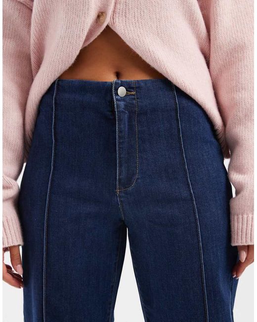 ONLY Blue Becky High Waist Front Seam Jeans