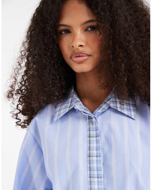 ASOS White Ruched Waist Shirt Set