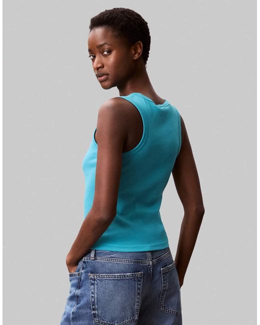 Canotta Acceso Con Logo di Calvin Klein in Blue