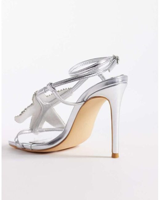 Public Desire White Lumi Heeled Sandals With Embellished Starfish