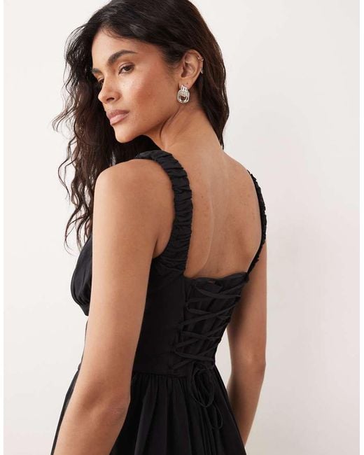 Gina Tricot Black Corset Midi Dress