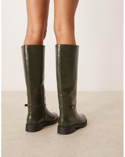 ASOS Green Cole Flat Riding Knee Boot