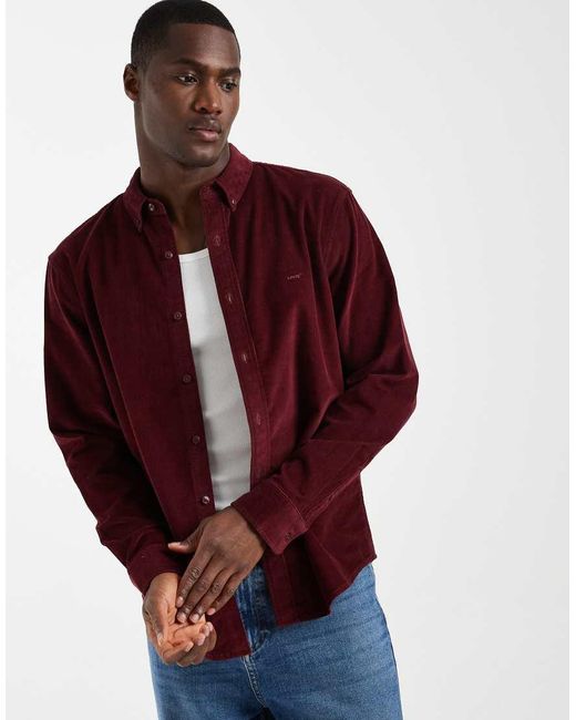 Levi's Red Authentic Button Down Shirt for men