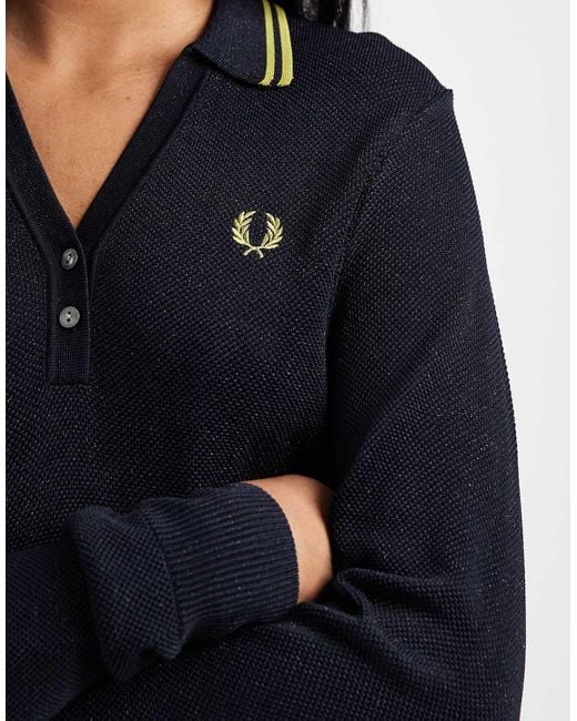 Fred Perry Blue Textured Polo Dress