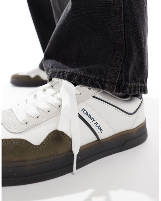 Tommy Hilfiger White Greenwich Retro Trainers With Gum Sole for men