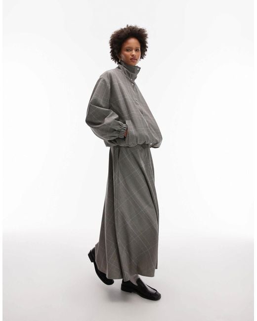 ASOS Gray Tailored Funnel Neck Jacket