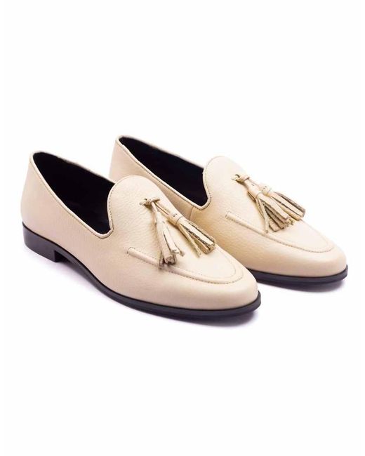 OFF THE HOOK White Moselle Leather Tassel Loafers