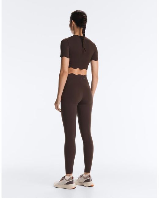 Oysho Brown Wavy Compressive Tank Top