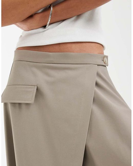 ASOS Natural Asymm Tailored Skirt