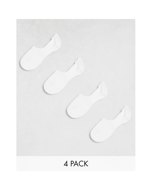 Pieces White – 4er-pack unsichtbare füßling-socken