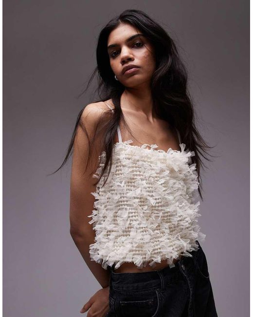 TOPSHOP Cami Met Gedrapeerde Halslijn En Bandjes in het Gray