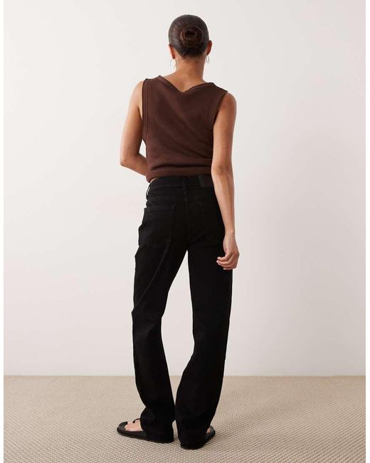 ASOS Black Asos Design Petite Slim Straight Leg Jeans