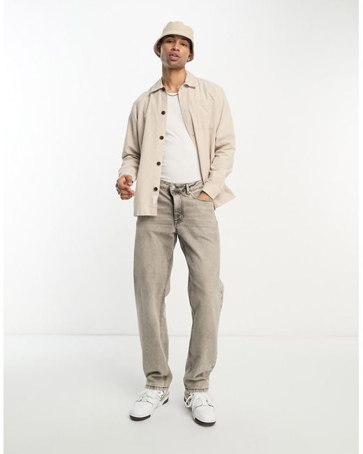 SELECTED Natural Linen Mix Overshirt for men