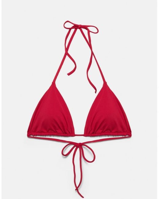 Pull&Bear Brown Triangle Bikini Top