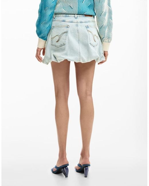 Desigual Blue Short Denim Skirt