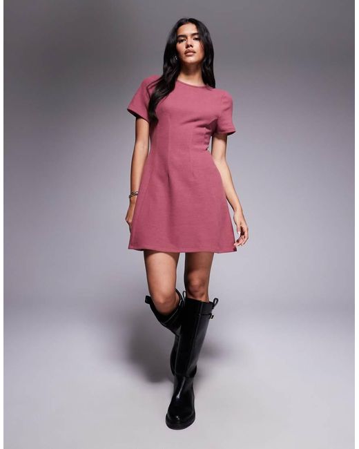 ASOS Purple Supersoft Seam Detail Mini Dress