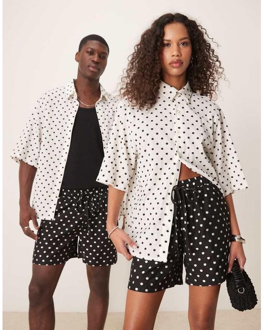 Sister Jane Natural Unisex Polka Dot Boxy Short Co-ord