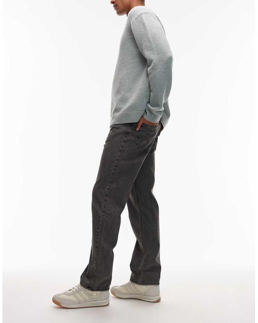 Vaqueros Con Lavado Gris Oscuro De Corte Recto Holgado 555 '96 De Levi's de hombre de color Black