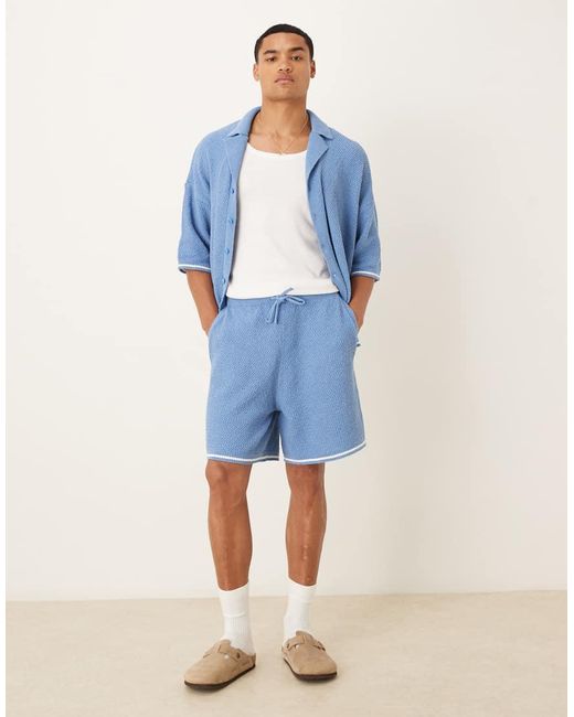 Pantalones Cortos Extragrandes De Punto De (Parte De Un Conjunto) ASOS de hombre de color Blue
