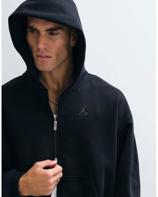 Nike Blue Chest Logo Oversized Heavyweight Full Zip Hoodie for men