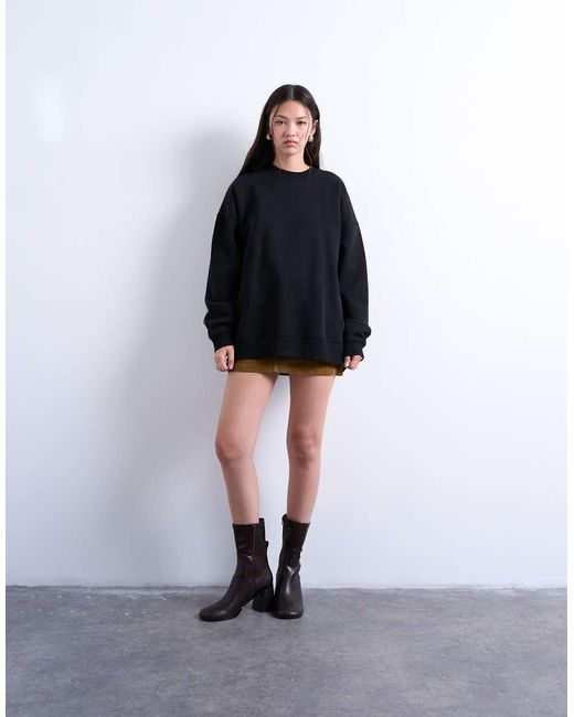 TOPSHOP Blue Longline Oversized Sweatshirt