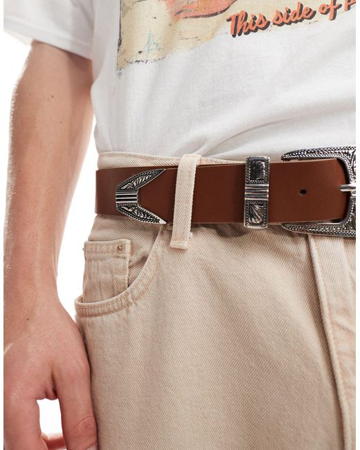 ASOS Brown Faux Leather Belt for men