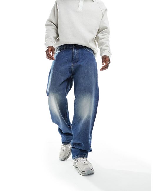 Galaxy - jeans dritti extra larghi era di Weekday in Blue da Uomo