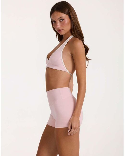 BO+TEE Pink Soft Active High Rise Mini Shorts